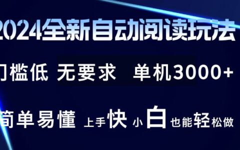 （12062期）2024全新自动阅读玩法 全新技术 全新玩法 单机3000+ 小白也能玩的转 也...