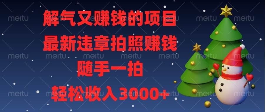 （13686期）解气又赚钱的项目，最新违章拍照赚钱，随手一拍，轻松收入3000+