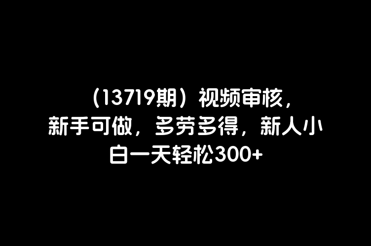 （13719期）视频审核，新手可做，多劳多得，新人小白一天轻松300+