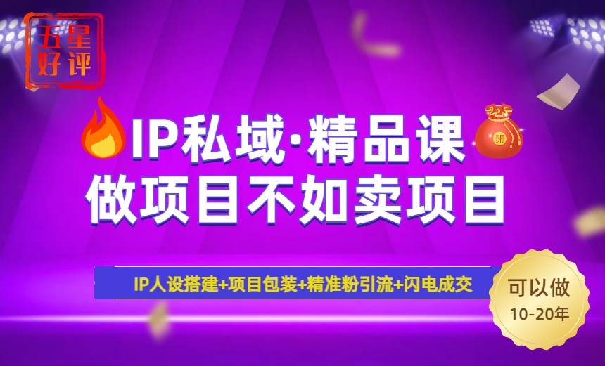 （14406期）2025年“IP私域·密训精品课”，日赚3000+小白避坑年赚百万，暴力引流...