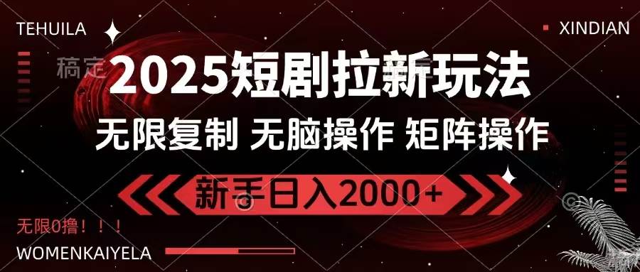 （14429期）2025短剧拉新玩法，无需注册登录，无限0撸，无脑批量操作日入2000+