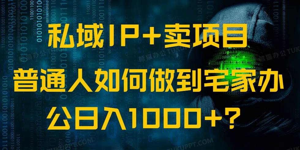 （14400期）私域IP+卖项目，普通人如何做到宅家办公实现日入1000+